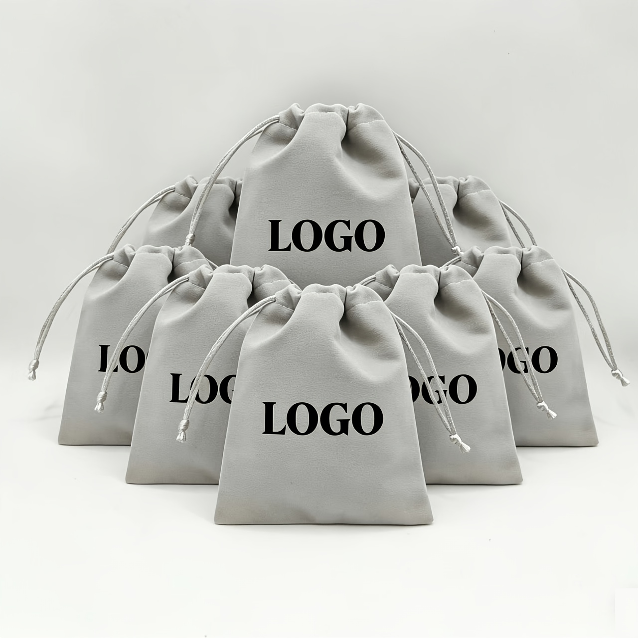 50pcs Personalized Custom Drawstring Plush Gift Bags for Jewelry